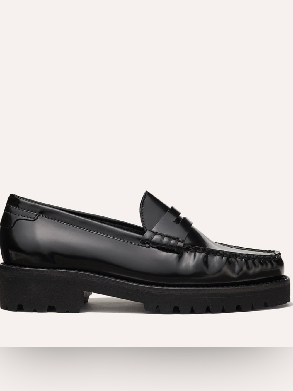 Margaux Louisa Penny Loafer in Black Leather - Picture 3 of 10
